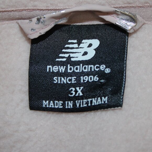 New Balance $79 Sz 3X Pink Silver Collared Pockets 100% Polyester Jacket - Picture 13 of 16